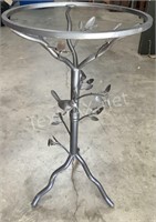Metal Decorative Floral Side Table