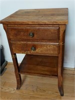 Vafcor Wood Stand w/2 dovetailed drawers 14"d x