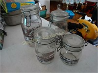4 pc. Grentic glass canister set