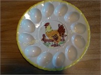 Vintage egg plate 9"d