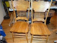 2 Wood Chairs show wear