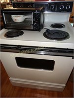 GE Electric Stove (shows wear) & Toaster Oven