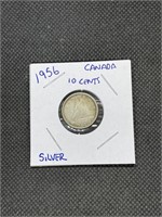 1956 Canadian  SILVER10 Cents Coin