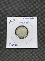 1966 Canadian  SILVER10 Cents Coin