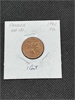 Nice 1990 Canada Proof Like 1 Cent Coin