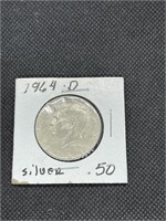 1964 D SIlver Kennedy Half Dollar
