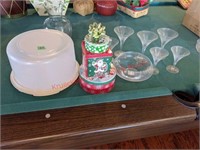 Glassware, Tins, Cake Carrier