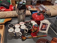 Coffee Mugs, Babushka Dolls, Pot