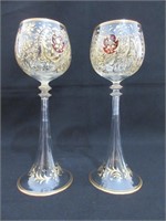 Two 19th Century Etched and Gilt Decorated Goblets