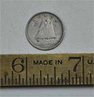 1937 Canada silver 10 cents coin