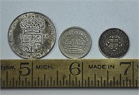3 vintage silver World coins - info