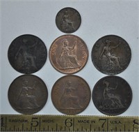 6 Great Britain one penny, 1 half penny