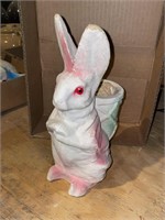 VINTAGE PAPER MACHE EASTER BUNNY CANDY CONTAINER