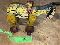 VINTAGE WOODEN DONKEY PULL TOY- OCT. 26, 1926