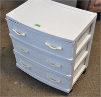 3 drawer plastic storage,  23.5x16.5x25.5