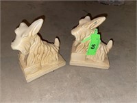 VINTAGE CHALKWARE SCOTTY DOG BOOKENDS>>>