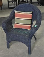 Wicker chair,  pillow