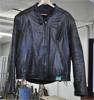 Leather padded motorcycle jacket, size 52
