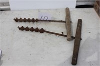 ANTIQUE HAND DRILLS FOR BUILDING BARNS