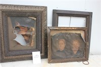 3 ANTIQUE PICTURE FRAMES, 1800S, SIZES BELOW