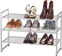 3-Tier Stackable Shoe Shelves Storage Utility Rack