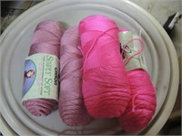 PINK AND ROSE COLORED YARNS