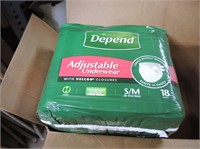 DEPENDS ADJUSTABLE UNDERWEAR S/M RIP IN BAG