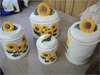 SUNFLOWER CANISTER SET 1 WITH CRACK