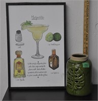 Margarita wall art & ceramic candle holder - new