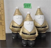 Solid pottery Santas - new