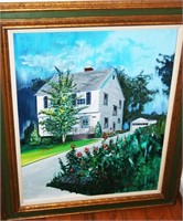 R. Van Dyke House & Garage Painting on Board