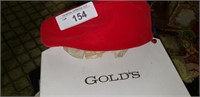 Vintage Red Hat in Gold's Hat Box