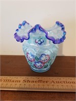 Fenton  Glass"Open Heart Arches" Vase 5" H Signed