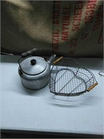 Vintage tea kettle and basket