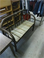 Nice bench made from metal headboard and