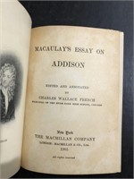 1905 MACCAULEY'S ESSAY ON ADDISON BY CHARLES WALLA