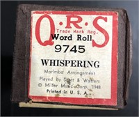VINTAGE QRS PLAYER PIANO ROLL "WHISPERING" 9745