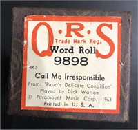 VINTAGE QRS PLAYER PIANO ROLL "CALL ME IRRESPONSI