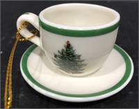 SPODE CUP & SAUCER CHRISTMAS TREE ORNAMENT (IN THE