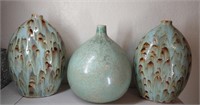 Trio Pottery Vases