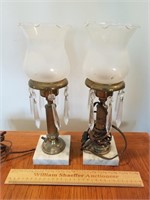 Vintage Marble Base Lamps 13" H
