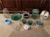 Vintage Glass, Chicken Feeder & Assorted Lot