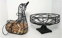 Metal Egg basket and Centerpiece Bowl
