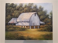 Dorothy Dent Oil Painting Barn Signed