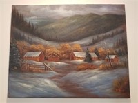 Dorothy Dent Oil Painting Mountain Winter Signed