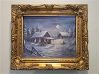 Dorothy Dent Oil Painting Clear Winter Night