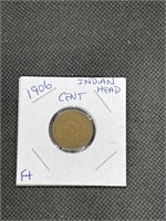 Nice1906 Indian Head Cent Fine + Grade