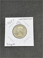 1943 S WWII Era Washington SIlver Quarter