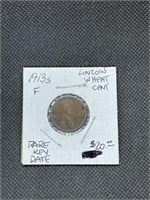 Extremely Rare Key Date1913 S Lincoln Wheat Cent F