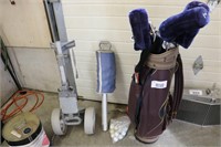 PALM SPRINGS GOLF CLUBS, BAG, BALL RETREIVER &